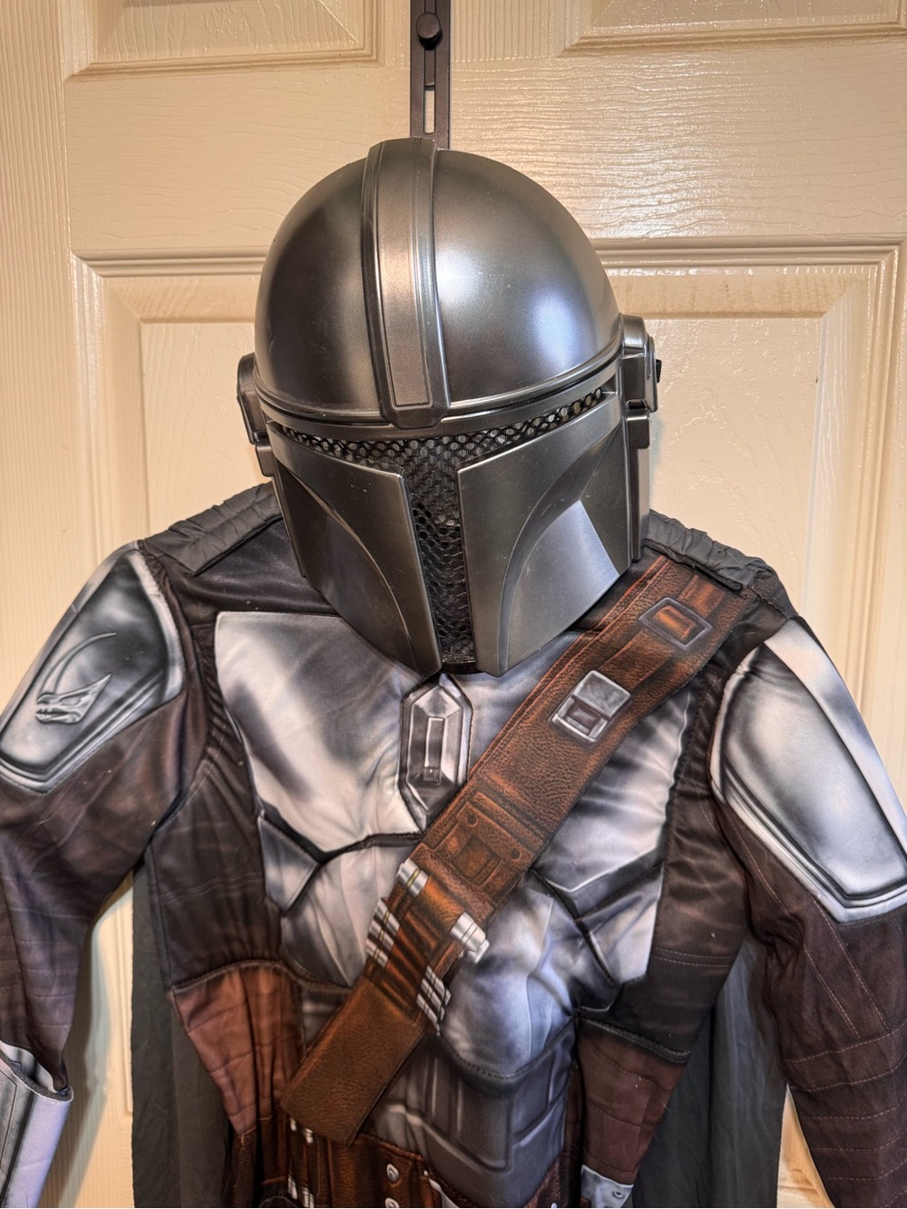 Star Wars Silver and Brown Mandalorian Kids Costume with Helmet